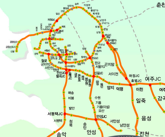 전국고속도로지도