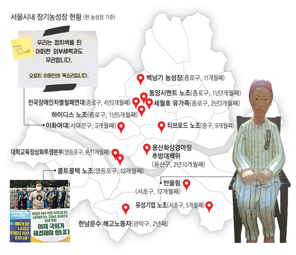 [대한민국은 민주공화국인가] 서울 장기 농성장 13곳서 길을 묻다 / 경향신문